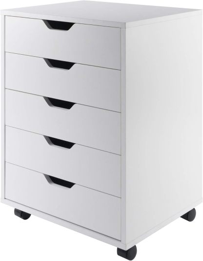 Winsome Wood Halifax 5-Drawer Cabinet, Blanco