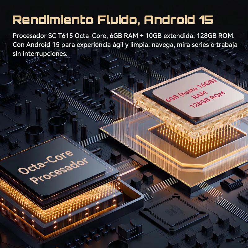 Cubot Tab Kingkong Mini 2026, 16GB RAM, 128GB ROM, 8.7 Pulgadas, Batería 10200mAh, IP68/IP69K, Android 15, Cámara 48MP, Resistente a Golpes, Luz de Camping, Control Parental, Ideal para Viajes y Trabajo