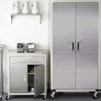 Gabinete De Almacenaje Alto Con Ruedas Acero Inoxidable Msi