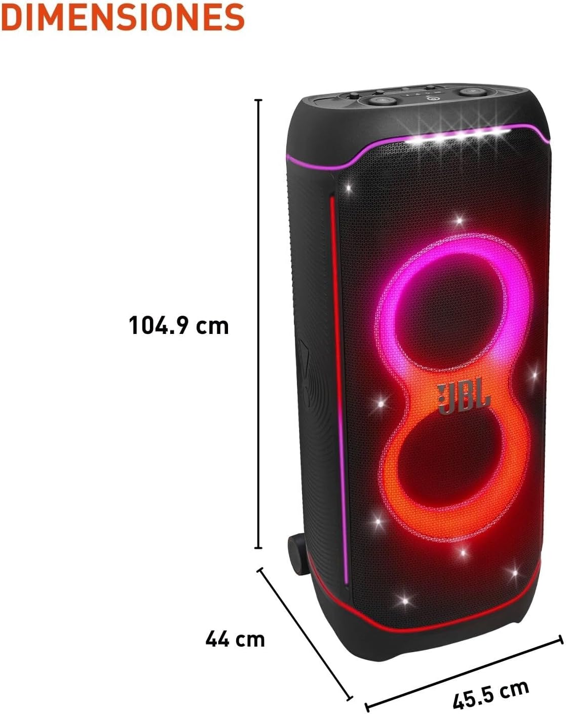 JBL PartyBox Ultimate Bocina Efecto Luz LED, Bluetooth, 1100 W de Potencia, Resistente al Agua IPX4 - Negro