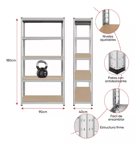 Estante Metalico Anaquel Organizador Hogar 5 Niveles