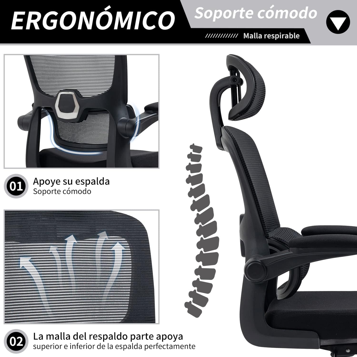 HOMEMAKE FURNITURE Silla Oficina ergonómica de Respaldo Alto con Soporte Lumbar Ajustable Altura reclinable descansabrazos Ajustables Silla Gamer sillas para Escritorio Silla ergonomica Rosa