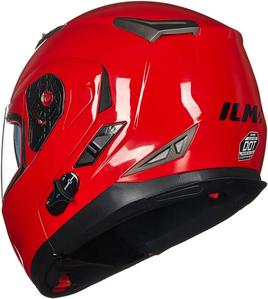 ILM - Casco de Motocicleta Modular Integrado con Bluetooth, con protección Solar para Mp3, Modelo 953/953 Pro
