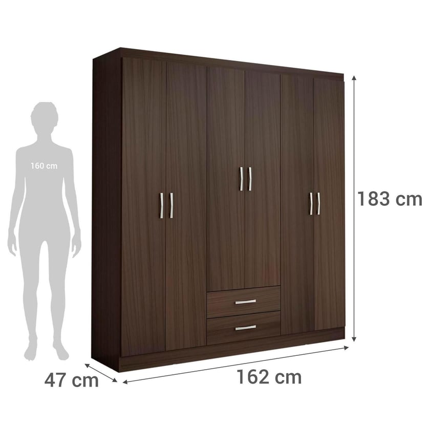 Closet 6P2C Avellana162X47X183