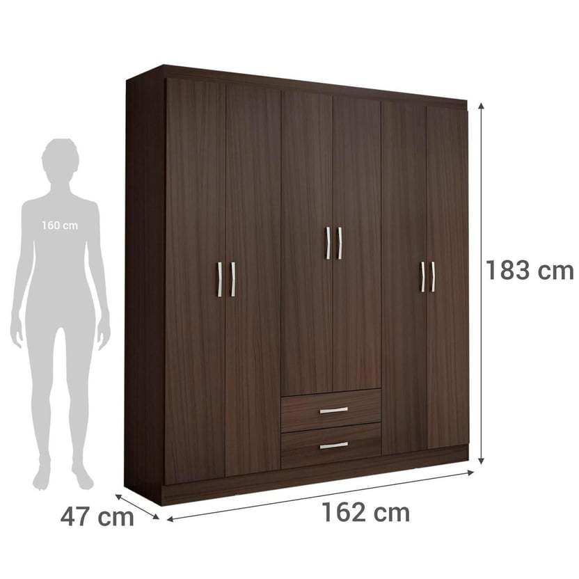 Closet 6P2C Avellana162X47X183
