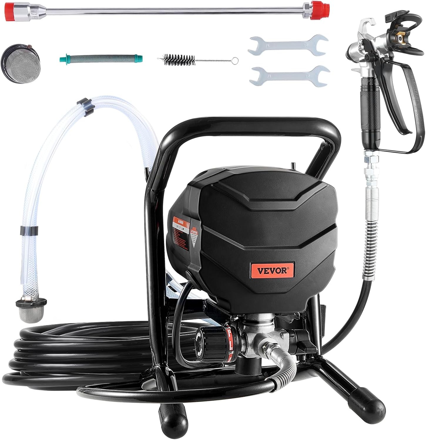 🛠️Pulverizador de Pintura Sin Aire 650W /750W /950W /1500W Alta Presión, Incluye Manguera, Varilla de Extensión, Boquillas y Cepillo de Limpieza, Máquina Eléctrica para Pintar Interiores y Exteriores