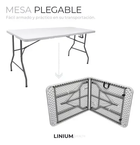 Mesa combinada plegable Linium 2,40m color blanco --- paño de limpieza