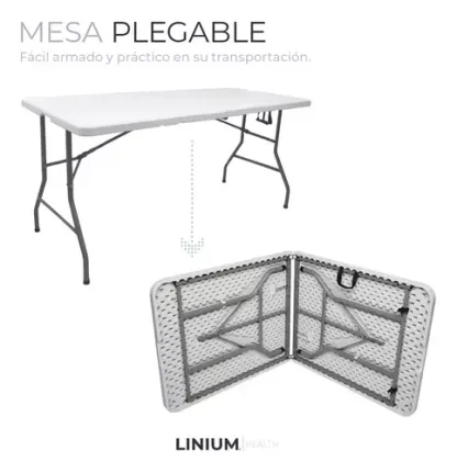 Mesa combinada plegable Linium 2,40m color blanco --- paño de limpieza
