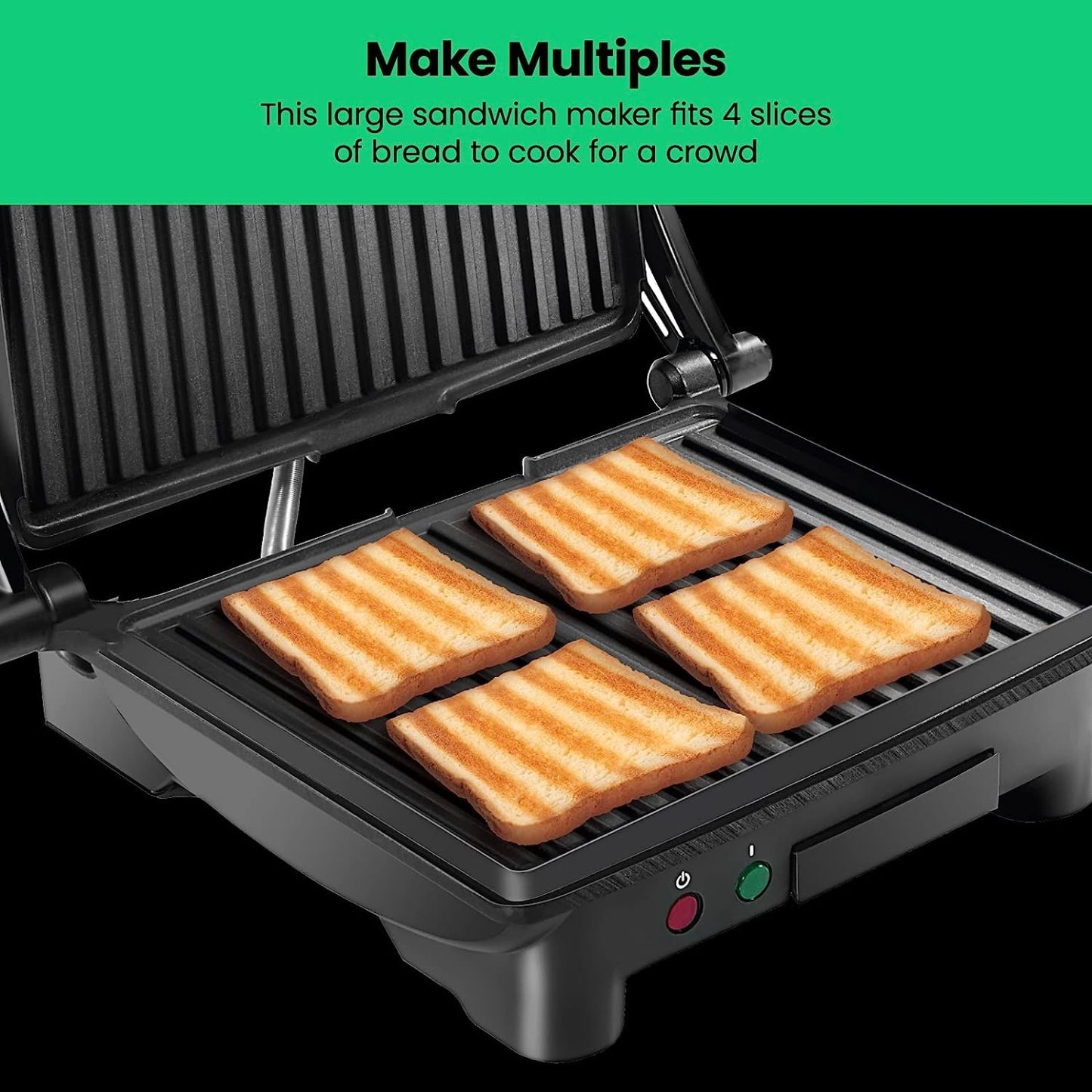 Chefman Parrilla Panini Prensa y Gourmet Sándwich de Hacer, 4 Rebanadas