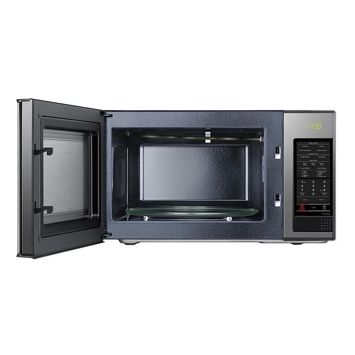 Horno de Microondas Samsung 1.1 Pies Cúbicos Negro con Placa de Acero