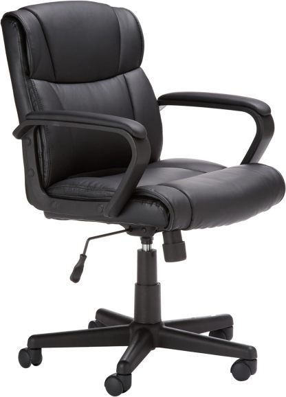 Silla ergonómica de escritorio de oficina con reposabrazos, altura e inclinación ajustable, giro de 360 grados, capacidad de 124 kg