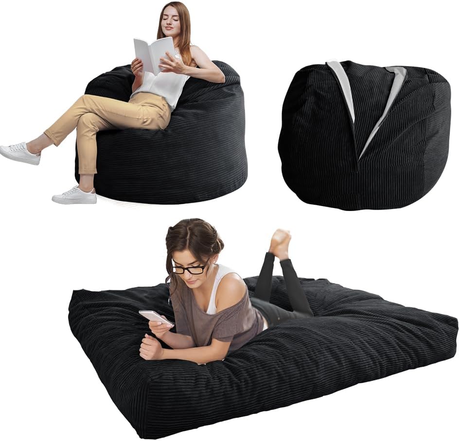 MAXYOYO - Puf plegable para sofá, cama, colchón de piso para adultos, extra grueso, 6 pliegues, sofá para recámara, sala de estar, beige, 135 x 240 cm