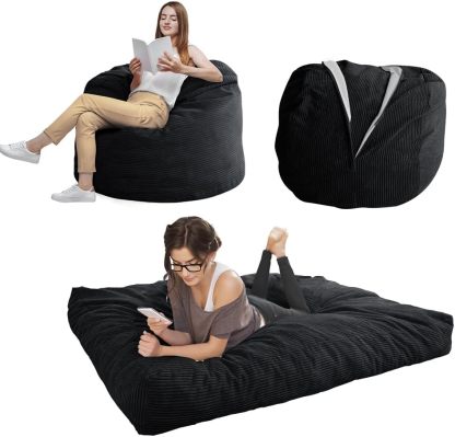 MAXYOYO - Puf plegable para sofá, cama, colchón de piso para adultos, extra grueso, 6 pliegues, sofá para recámara, sala de estar, beige, 135 x 240 cm