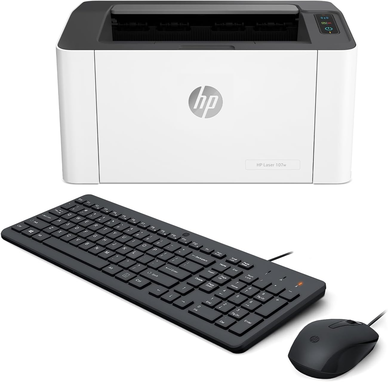 HP Impresora Laser 107w, Láser, Impresión en Negro, Wi-Fi, USB, Impresión y escanéo desde HP Smart App, Apple Air Print, Bandeja de 150 hojas, Pantalla LED (4ZB78A)