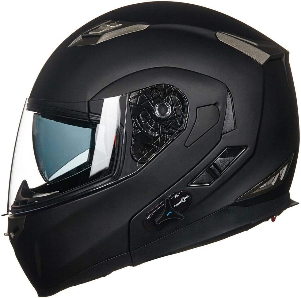 ILM - Casco de Motocicleta Modular Integrado con Bluetooth, con protección Solar para Mp3, Modelo 953/953 Pro