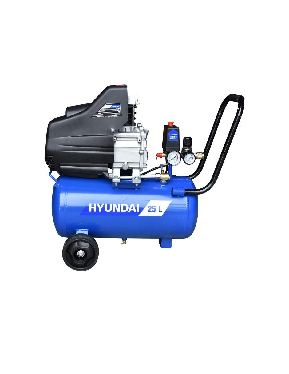 Compresor de aire con manguera y pistola Hyundai 25 L