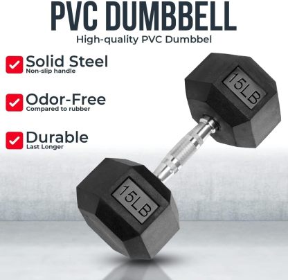 Set de Mancuernas Hexagonales con Rack en A (5LB, 10LB, 15LB, 20LB), Mancuerna Hexagonal con Revestimiento de Goma, Ideal para Gimnasio en Casa, Entrenamiento y Gimnasio para hombres y mujeres, 8 pesas