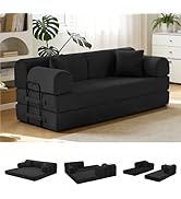 SAVENICA Sof&aacute; cama convertible de 79 pulgadas, sof&aacute; plegable 6 en 1 con marco reforzado, Cor...