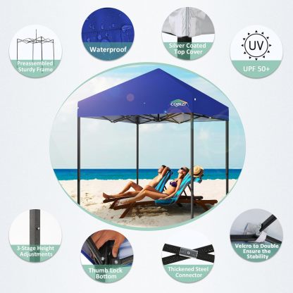 COBIZI - Toldo desplegable de 10 x 20 Pulgadas con 6 Paredes Laterales, toldo Impermeable para Eventos al Aire última intervensión, UPF 50+ cenador portátil para Fiestas, Playa, Camping, Boda,