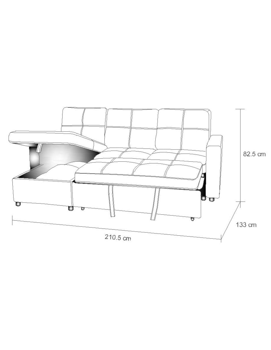 SOFÁ CAMA CON ALMACENAMIENTO TRIBECA GRIS CLARO