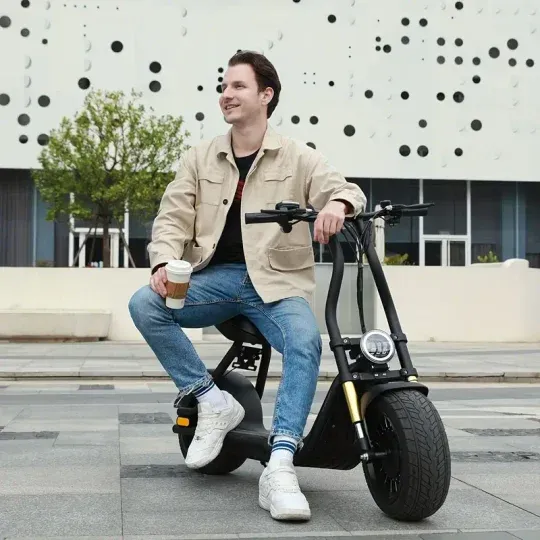Ciclomotores para adultos, ciclomotor, , scooter eléctrico de neumáticos gruesos, scooter eléctrico de alta resistencia. Ciclomotor eléctrico para adultos, scooter eléctrico para adultos con asiento, batería de litio de 48 V 12 Ah