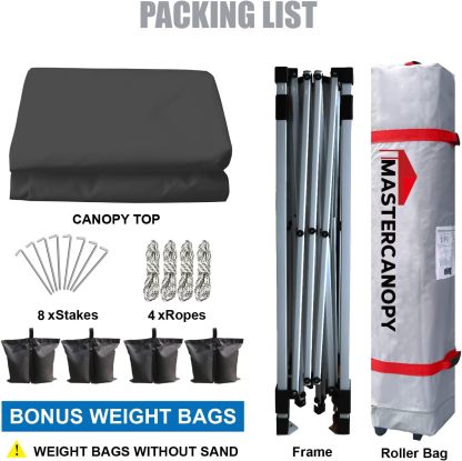 MASTERCANOPY - Tienda de campaña emergente Duradera con Bolsa Enrollable
