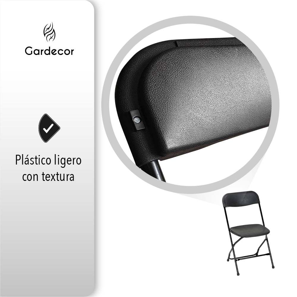 SET DE 10 SILLAS PLEGABLES PARA EVENTOS COLOR NEGRO GARDECOR