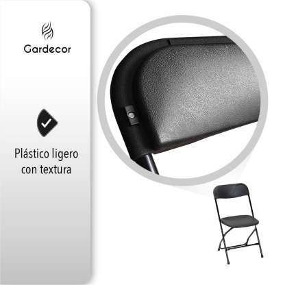SET DE 10 SILLAS PLEGABLES PARA EVENTOS COLOR NEGRO GARDECOR