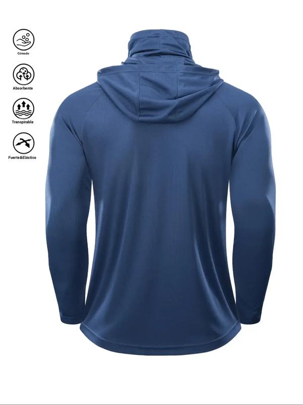 Men's Sun Protection Hoodie Set,FishingHoodiewithMask,Casual Breathable Fishing Jacket,Quick Dry Sportswear with Face Cover,SunProtectionFishingGear,Outdoor Adventure Clothing,Sportswear and Activewear