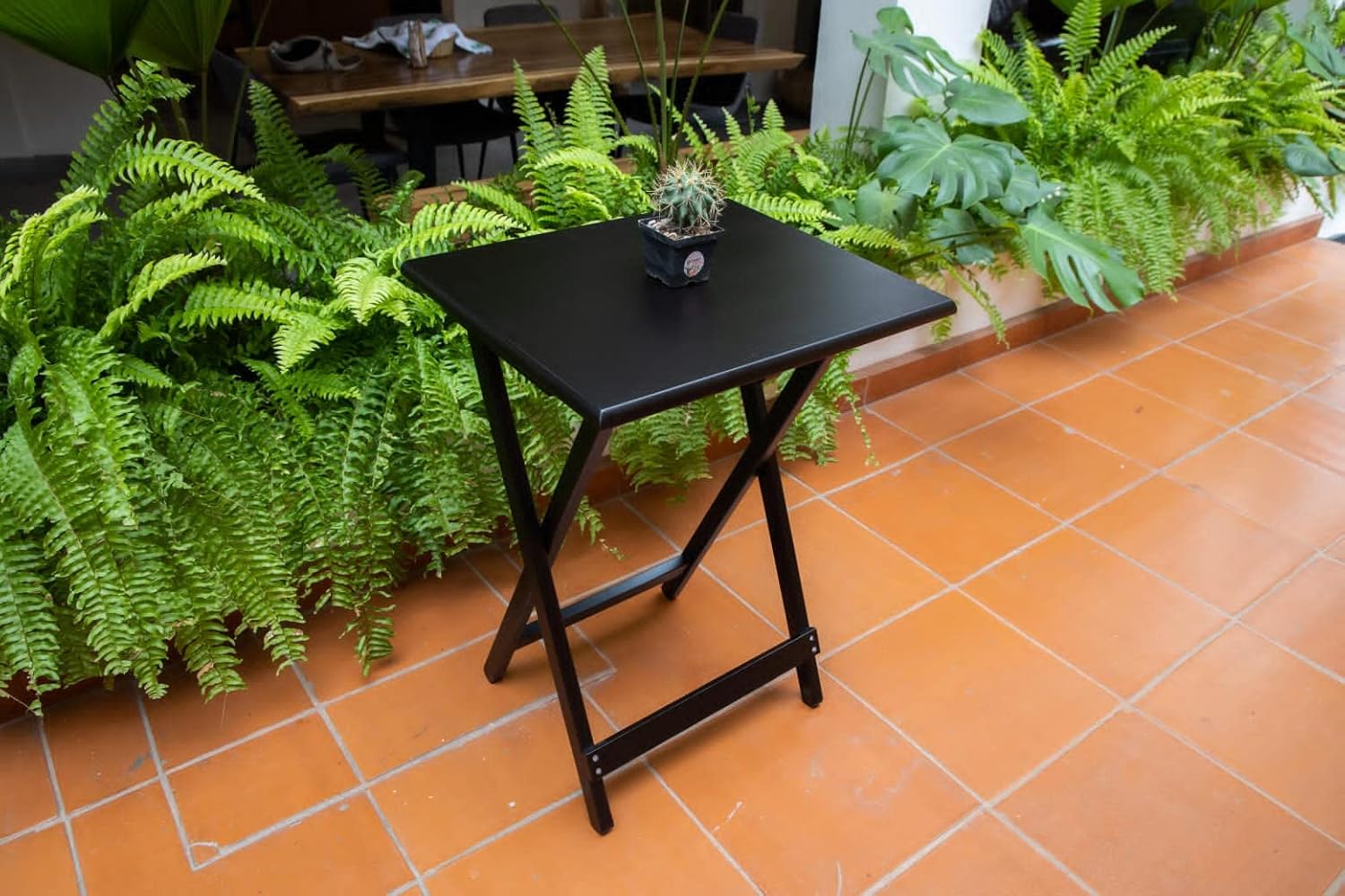 Hogare Mesas Plegables De Servicio con Base, Mesa, Mesa Auxiliar, Mesita, Juego de Parota (Chocolate)