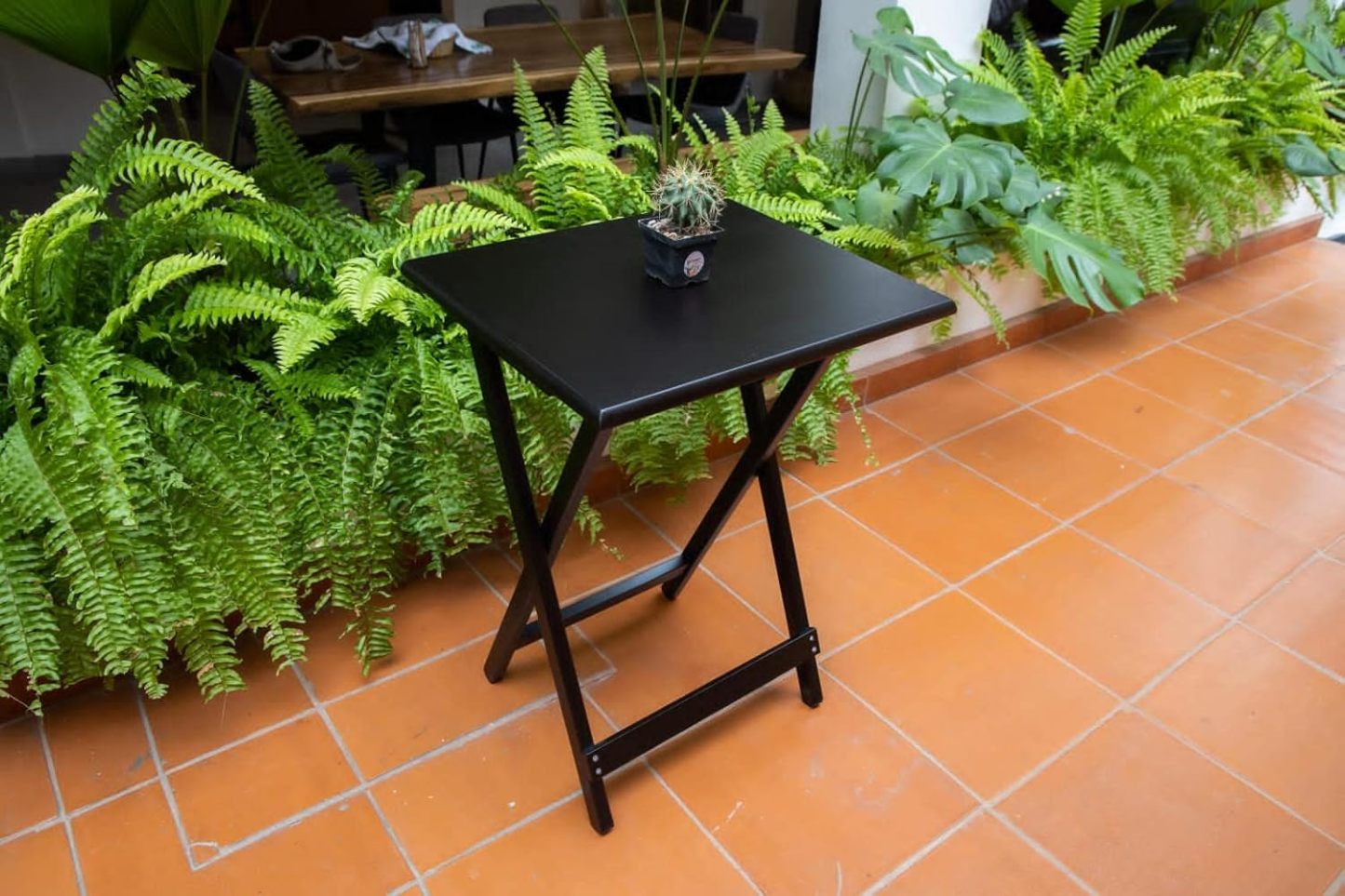 Hogare Mesas Plegables De Servicio con Base, Mesa, Mesa Auxiliar, Mesita, Juego de Parota (Chocolate)