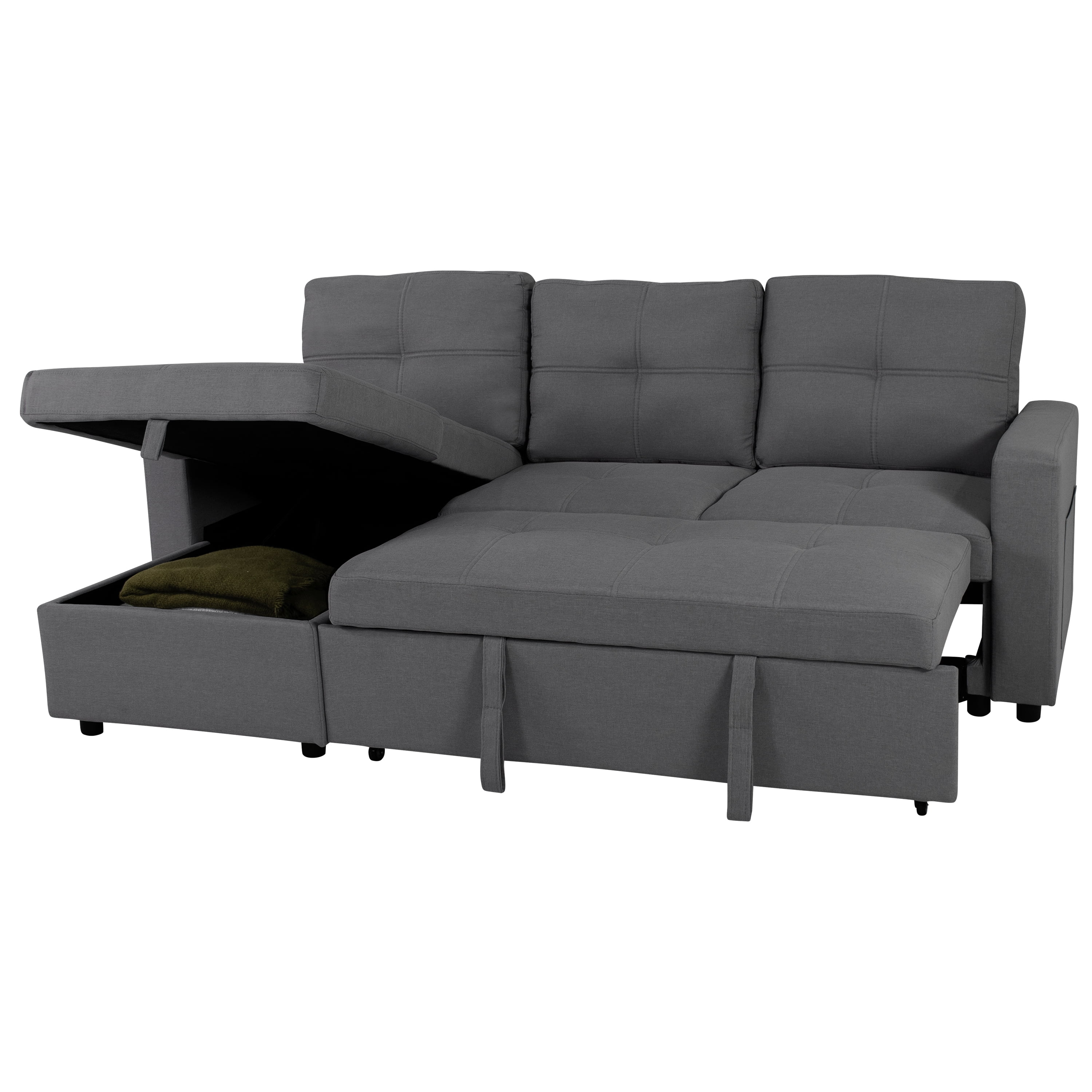 SOFÁ CAMA CON ALMACENAMIENTO TRIBECA GRIS CLARO