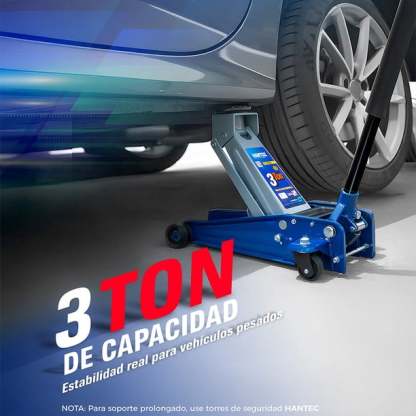 Gato Hidráulico de Patín Hantec 3 Toneladas Automotriz