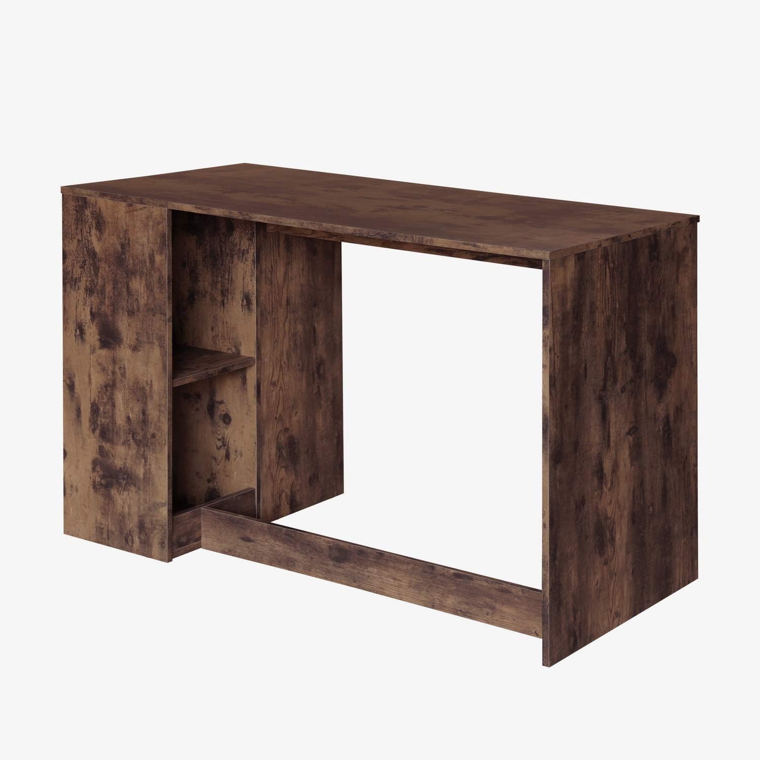 FurnitureR Escritorio para Computadora de Oficina con Almacenamiento Escritorio de Trabajo y Estudio con 5 Estantes Mesa Portátil para Estudiantes Escritorio de Escritura Moderno Haya y Blanco-Bolígrafo de carbono metálico, bolígrafo de firma negro.