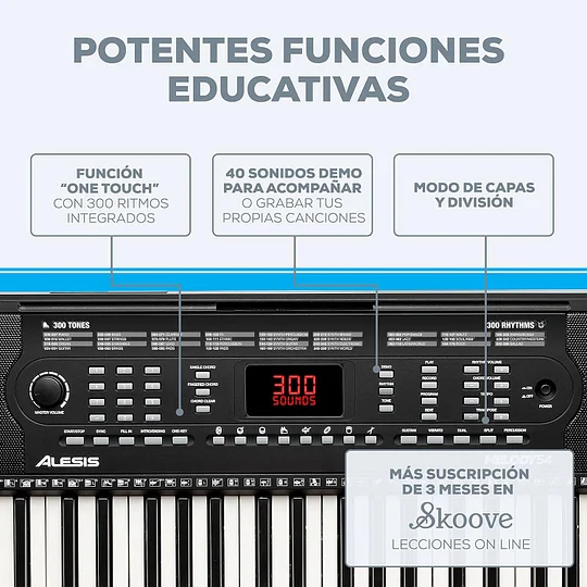 Alesis Melody 61 - Piano eléctrico con 61 teclas, Teclado Musical con altavoces, audífonos, micrófono, soporte para piano, atril y taburete