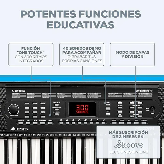 Alesis Melody 61 - Piano eléctrico con 61 teclas, Teclado Musical con altavoces, audífonos, micrófono, soporte para piano, atril y taburete