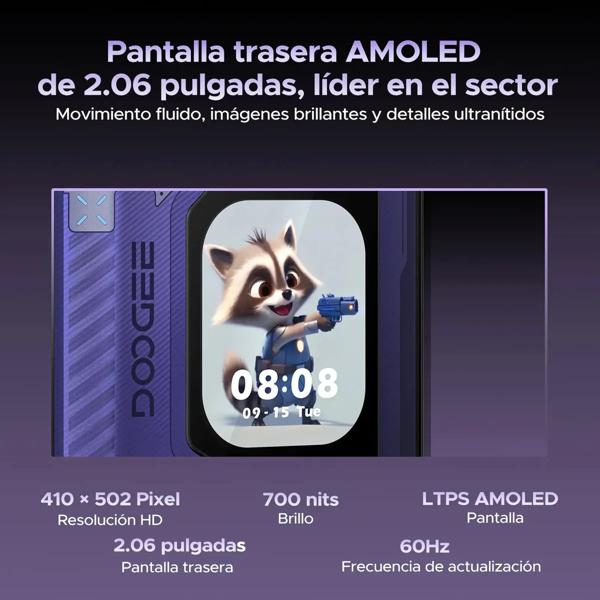 🛡️Doogee V50 Pro Celular Resistente 5G, Android16, RAM ampliable hasta 52GB + 512GB, Cámara AI 200MP, Batería 11000mAh, Pantalla Trasera AMOLED 2.06", IP68, NFC, Radio Walkie-talkie, Doble SIM