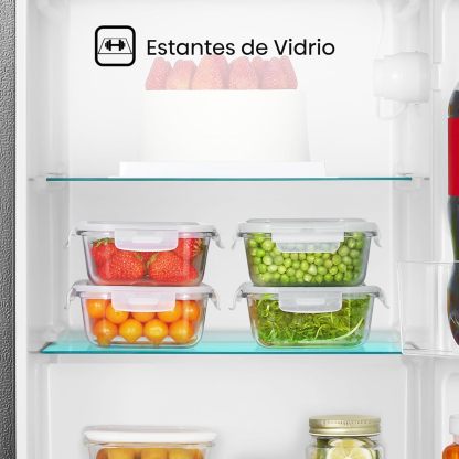 Hisense RR33D6AGX1- Frigobar,3.3 pies cúbicos,Termostato ajustable,Congelador independiente,Estantes para botellas de 2 litros,48x45x84cm(AnchoxLargoxAlto),Gris