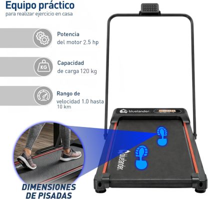Bluelander Caminadora Electrica, Walking Pad con Asa, 100 * 48 * 120 cm, 110 V, Pantalla Digital, Caminadora Plegable, Portatil, Ideal para Oficina, Hogar, Cinta para Caminar (Walking Pad con Asa)
