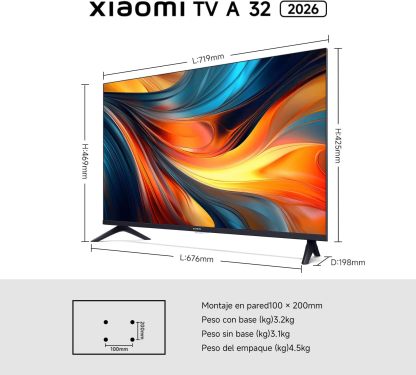 Smart TV 32" Google TV 2026 Diseño Ultradelgado Dolby Audio DTS:X DTS Virtual:X Control por Voz