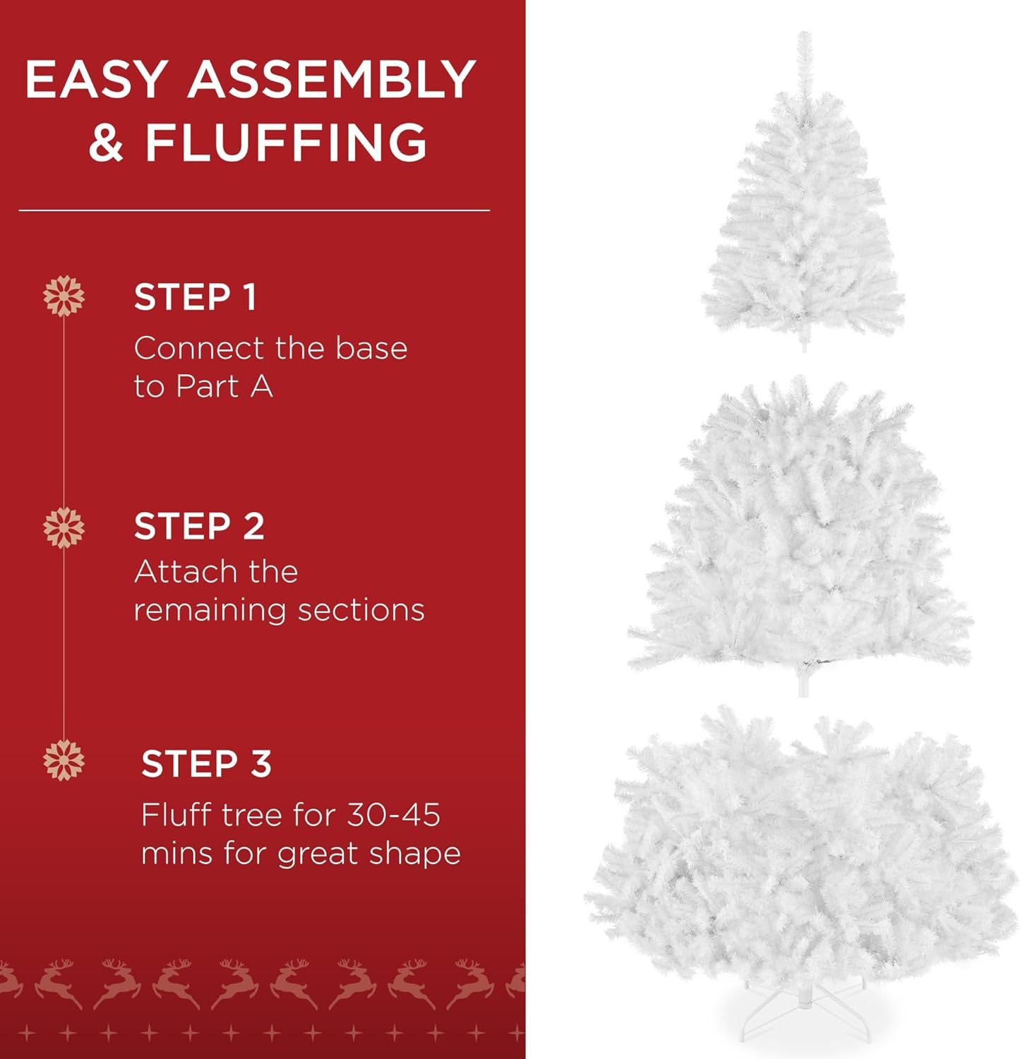 Best Choice Products - Árbol de Navidad Artificial de Abeto preiluminado de 7 pies para el hogar, Oficina, decoración de Fiesta con 550 Luces incandescentes, 1346 Puntas de Rama, fácil Montaje