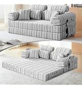 SAVENICA - Sof&aacute; cama de respaldo alto de 79 pulgadas con marco fijo, reposabrazos y respaldo extra&iacute;bles, cor...