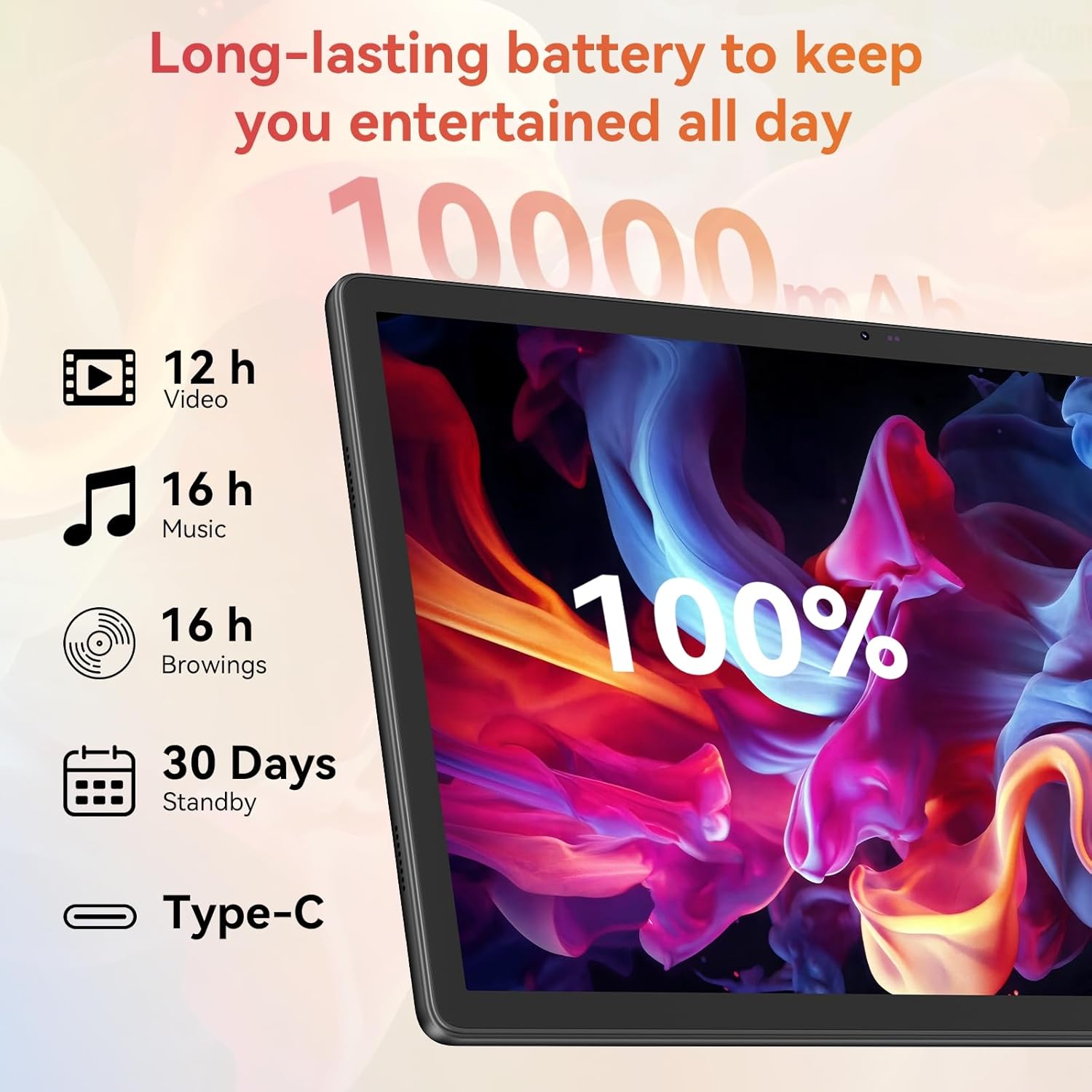 URAO Tablet Android 15, 14 pulgadas 30 GB RAM, 256 GB ROM, 1920 x 1200 IPS FHD, 10000 mAh, carga rápida de 30 W, procesador Octa-Core, Wi-Fi 6, BT 5.4,...