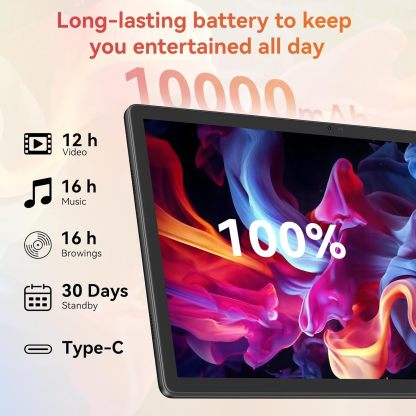 URAO Tablet Android 15, 14 pulgadas 30 GB RAM, 256 GB ROM, 1920 x 1200 IPS FHD, 10000 mAh, carga rápida de 30 W, procesador Octa-Core, Wi-Fi 6, BT 5.4,...