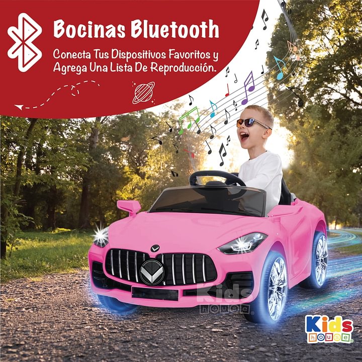 Kids House Carro Montable para Niños DASH, con Luz, Música USB MP3, Educación Temprana, Batería Dual 6V, Diseño Compacto y Seguro