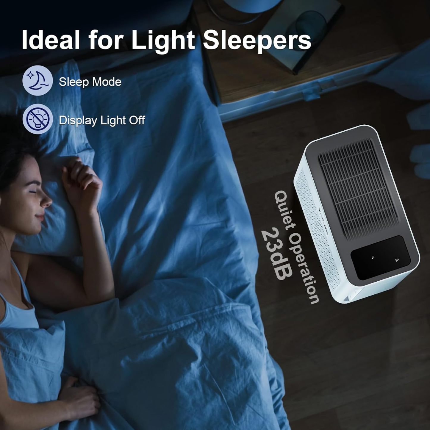 Tolife Purificador de aire para habitación grande, purificadores de aire para el hogar y pelo de mascotas con filtro lavable, limpiador de aire para recámara de hasta 1095 pies² polvo humo olor, modo