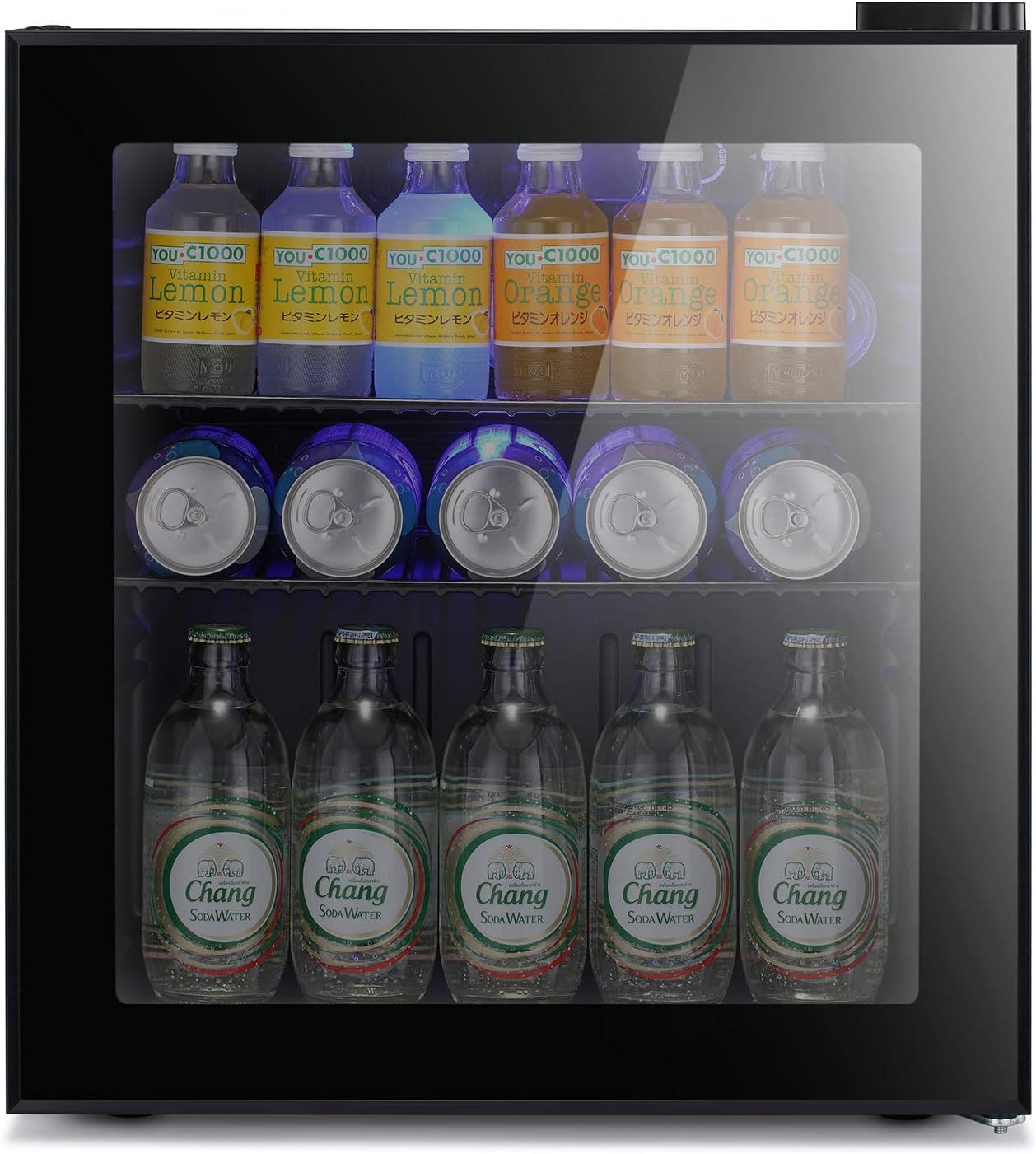 Antarctic Star - Mini refrigerador para nevera, 1.3-2.4cu.ft., bodega, puerta de vidrio para cerveza y soda, vino, dispensador de bebidas pequeñas, puerta frontal transparente extraíble para el hogar