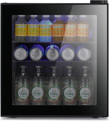 Antarctic Star - Mini refrigerador para nevera, 1.3-2.4cu.ft., bodega, puerta de vidrio para cerveza y soda, vino, dispensador de bebidas pequeñas, puerta frontal transparente extraíble para el hogar