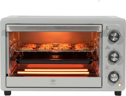 AVERA Freidora de aire y Horno eléctrico con puertas francesas de 25 Litros, tamaño XL, Panel digital con 18 funciones de cocción, Temperatura 30 °C - 200°C, Apagado automático, 7 accesorios | HPF01