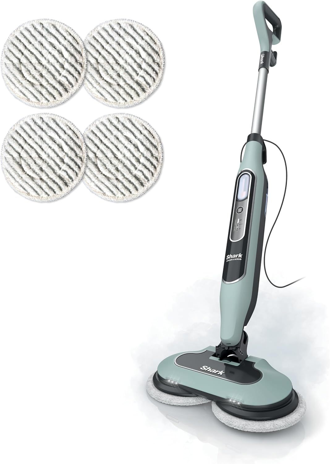 Shark Steam & Scrub S8201 - Trapeador con tecnología de chorro de vapor todo en uno, trapeador de vapor de piso duro con 3 modos de vapor y luces led